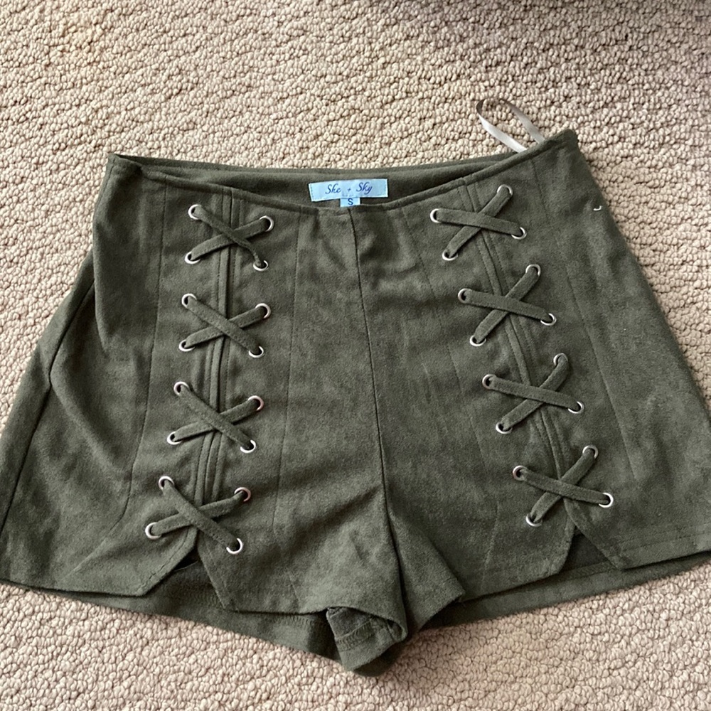 Army green shorts